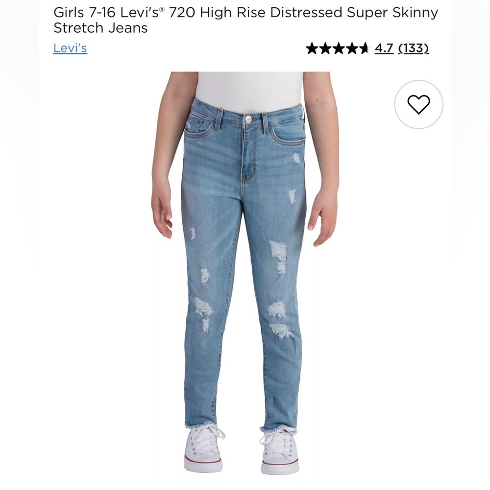 Girls Levi's Light Blue Distressed Skinny Jeans